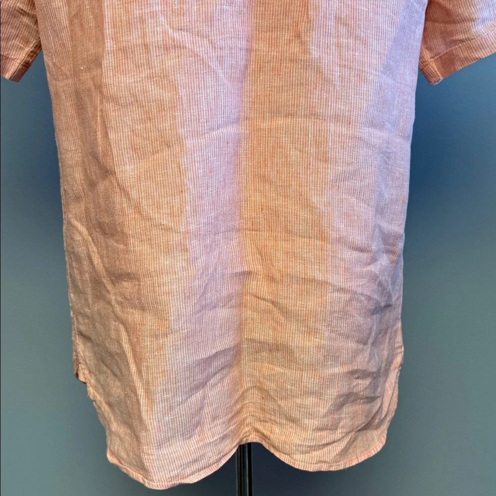 Banana Republic Linen Shirt Camden Fit M Orange Short Sleeve - Picture 6 of 7